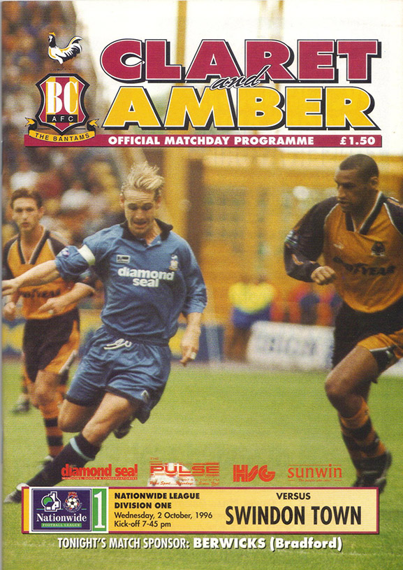 <b>Wednesday, October 2, 1996</b><br />vs. Bradford City (Away)